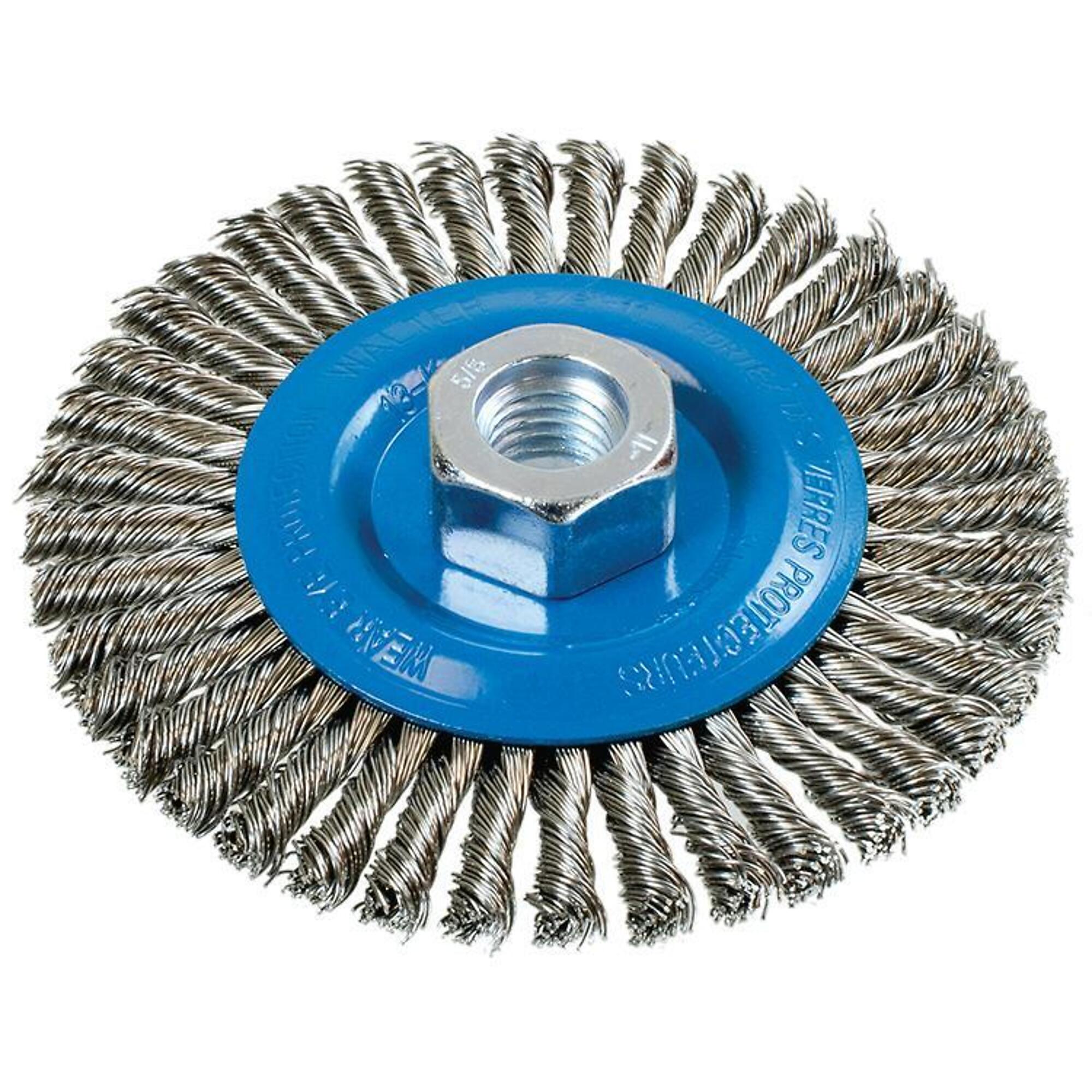 Walter Power Brush — 4-1/2in. x 3/16in. x 5/8-11, Stainless Steel, Model# 13K464
